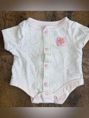 Baby Connection Infant Girl Preemie Bodysuit Pink Polka Dots Butterfly